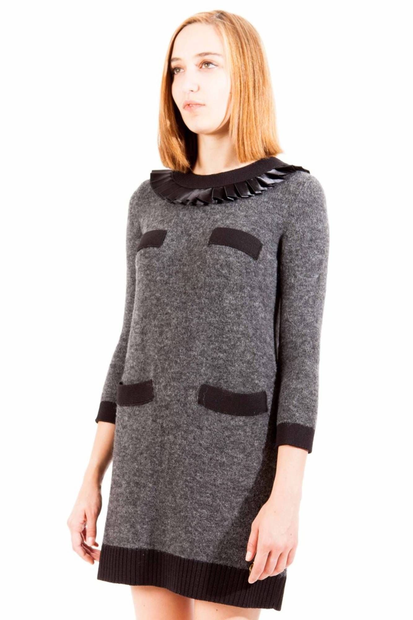 LOVE MOSCHINO SHORT DRESS WOMAN GRAY