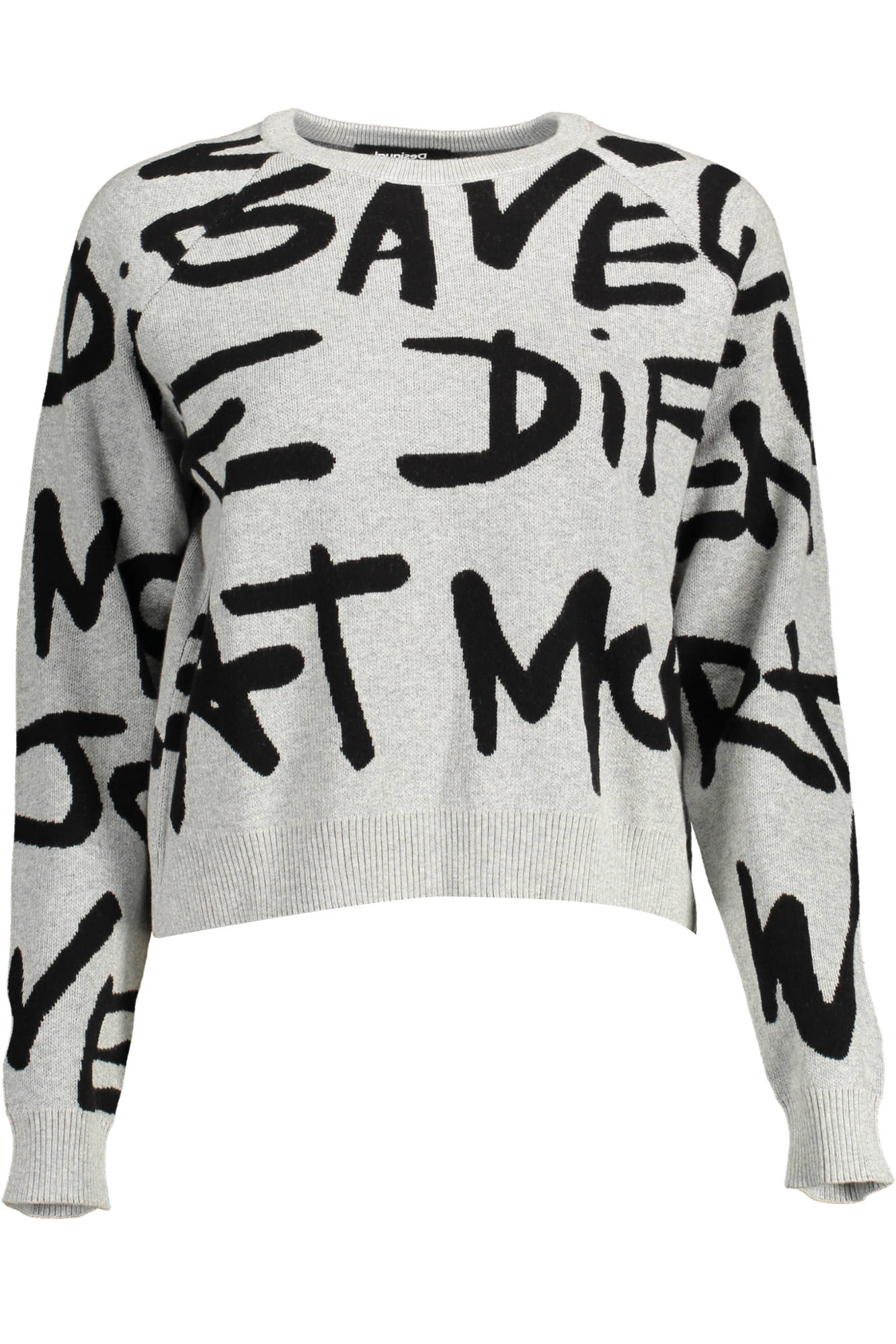 DESIGUAL WOMEN'S GRAY SWEATER