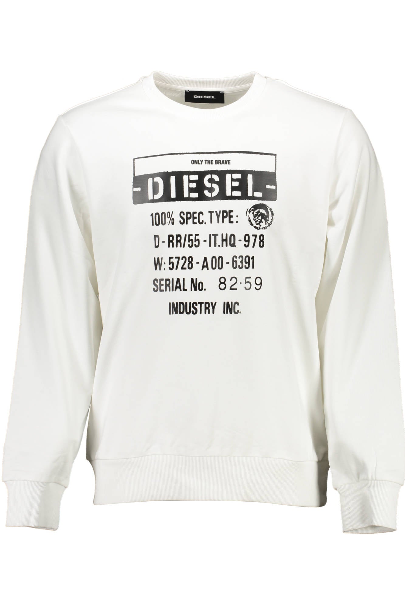 DIESEL SWEATSHIRT WITHOUT ZIP MAN WHITE