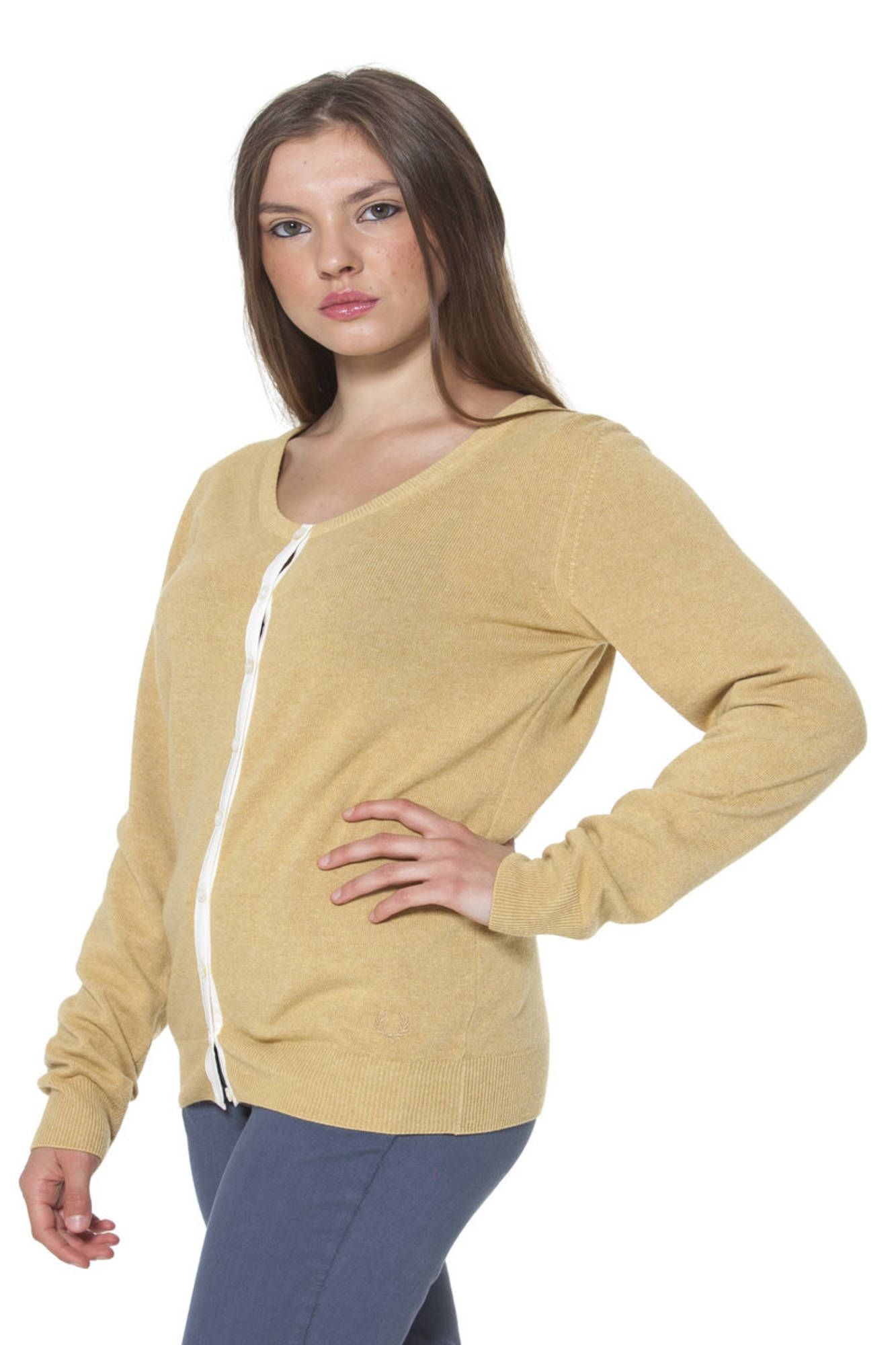 FRED PERRY YELLOW WOMAN CARDIGAN
