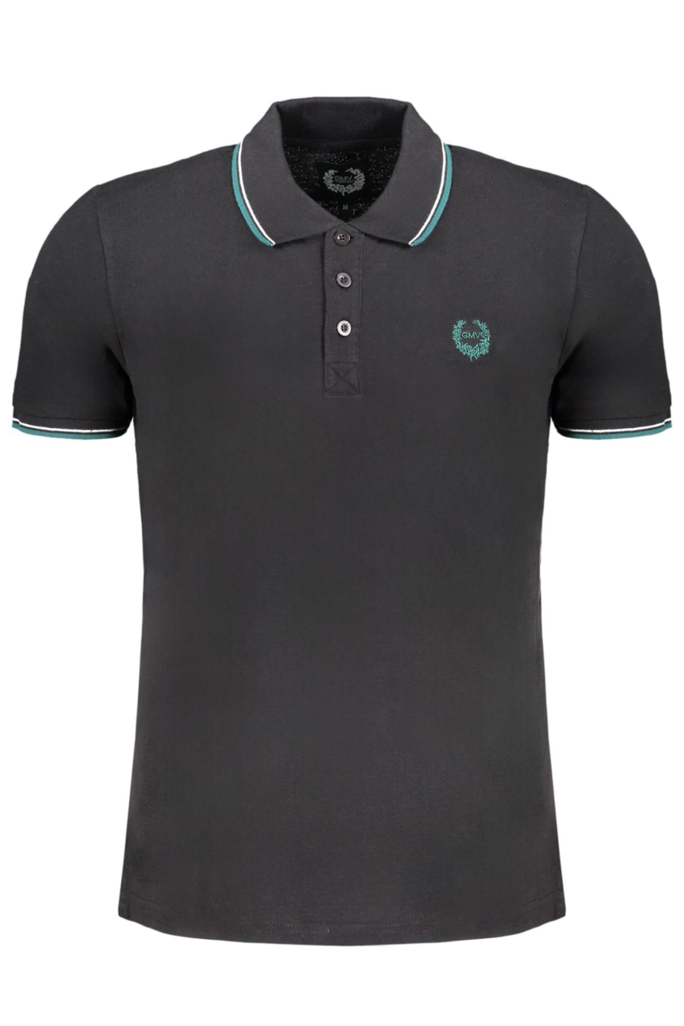 GIAN MARCO VENTURI MEN'S BLACK SHORT SLEEVED POLO SHIRT