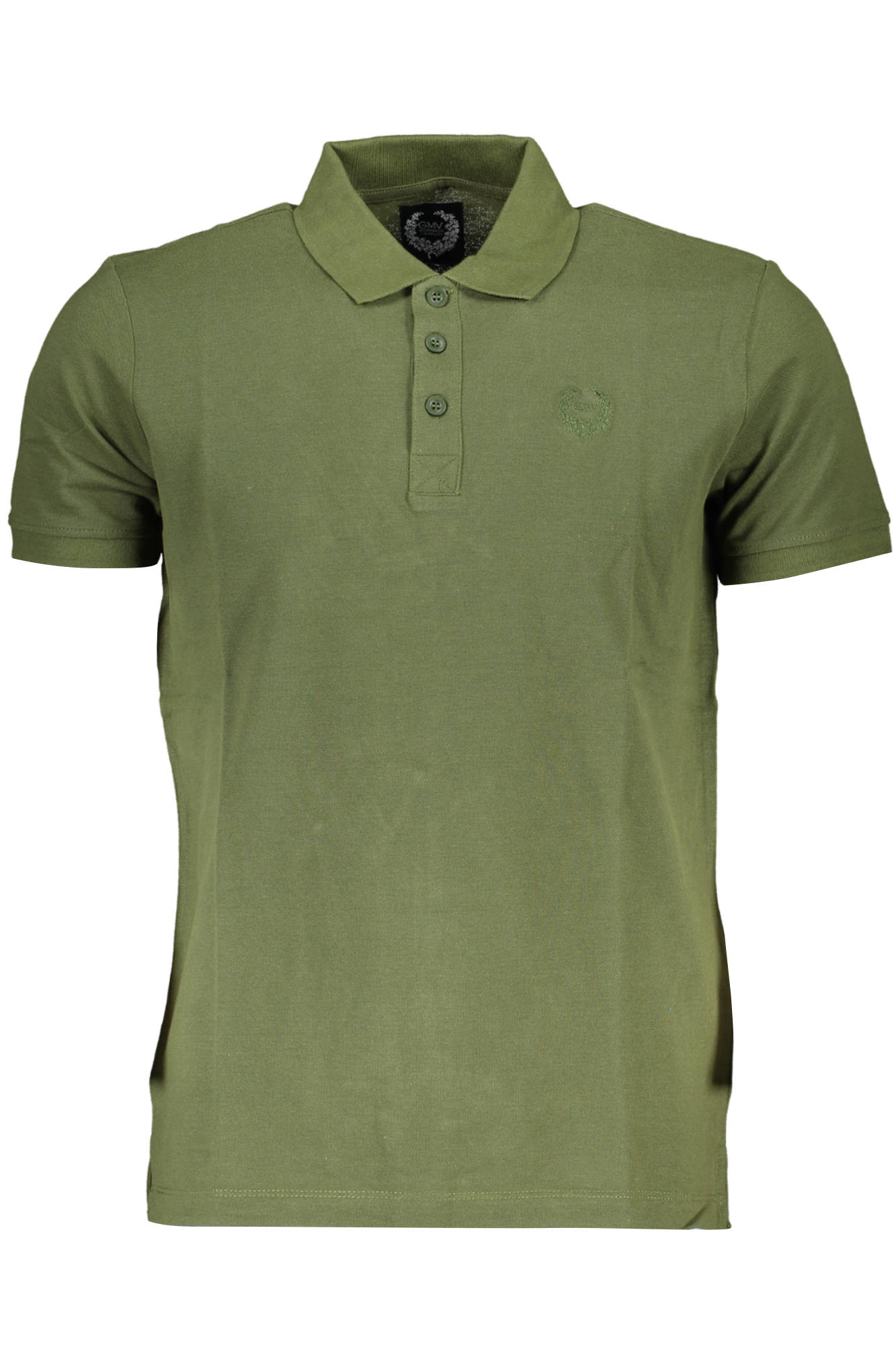 GIAN MARCO VENTURI MEN'S GREEN SHORT SLEEVED POLO SHIRT