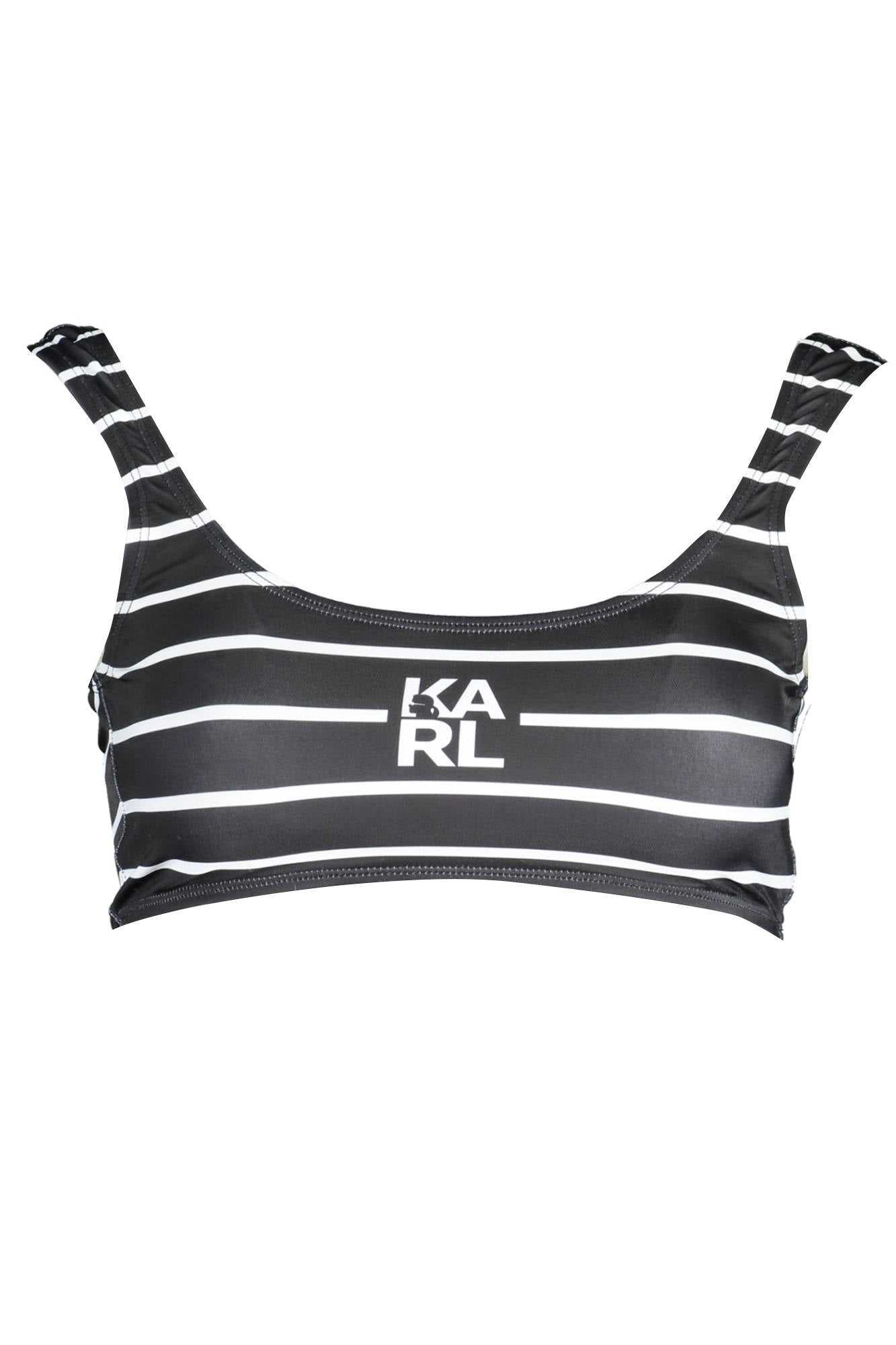 KARL LAGERFELD BEACHWEAR TOP WOMEN'S COSTUME BLACK