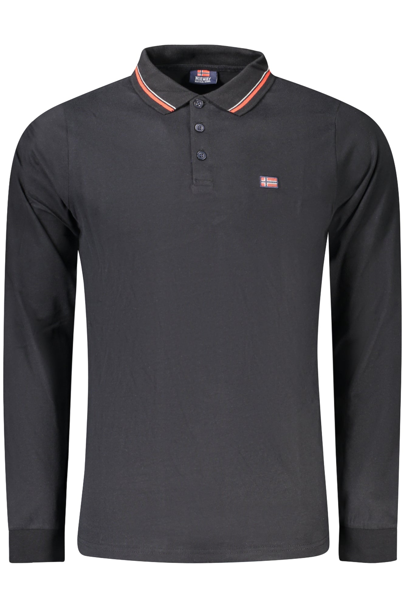 NORWAY 1963 MEN'S LONG SLEEVE POLO BLACK