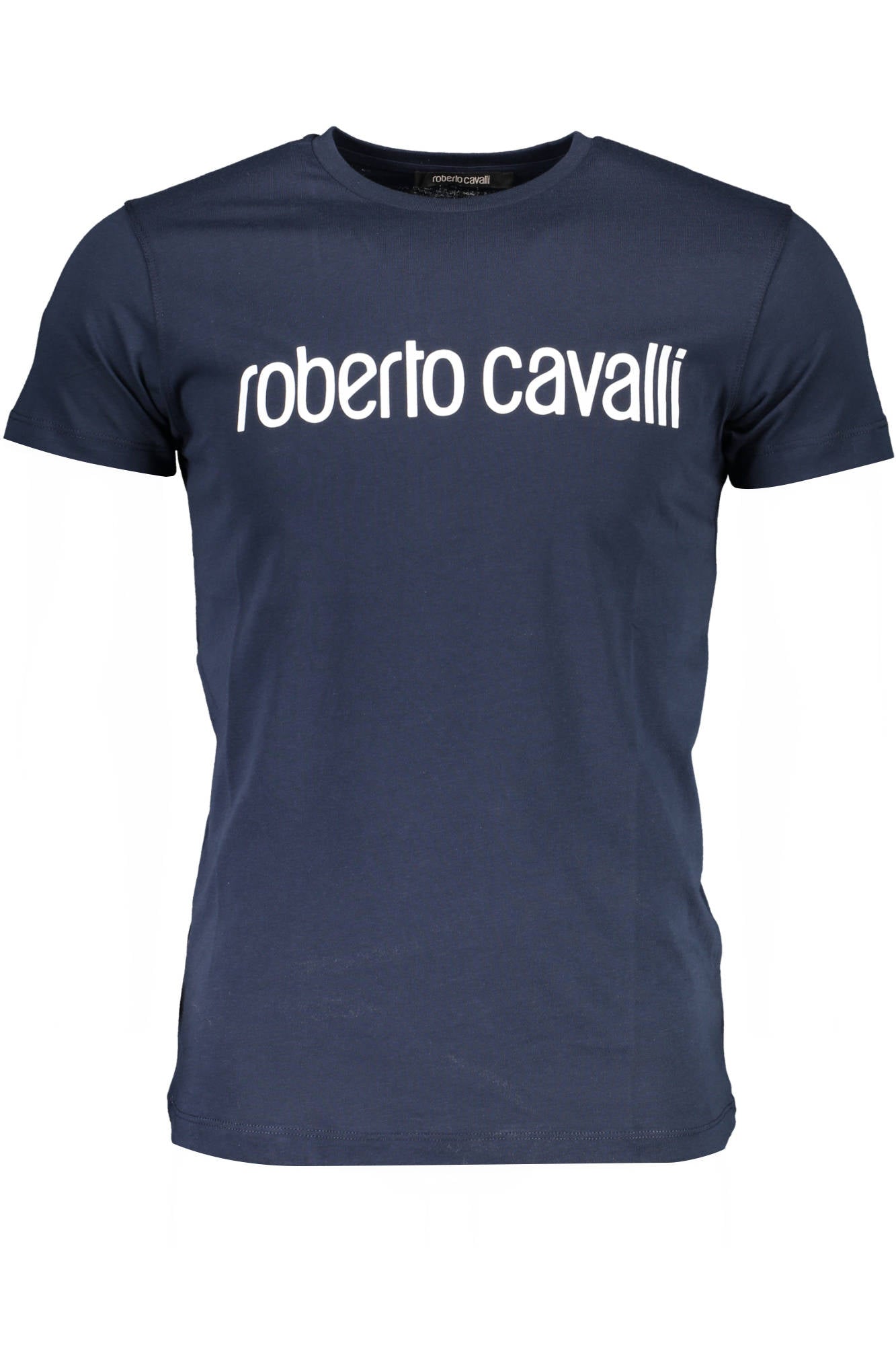 ROBERTO CAVALLI MEN'S SHORT SLEEVE T-SHIRT BLUE