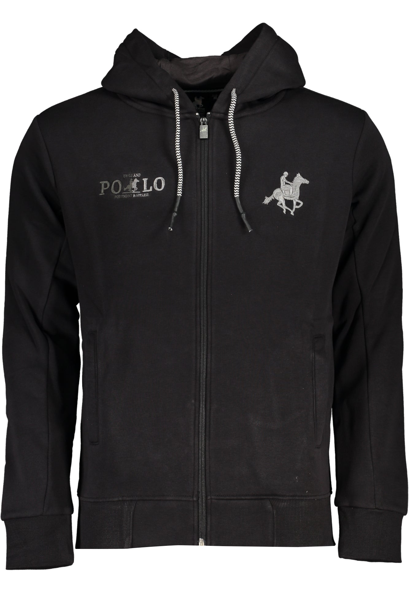 US GRAND POLO MEN'S BLACK ZIP SWEATSHIRT