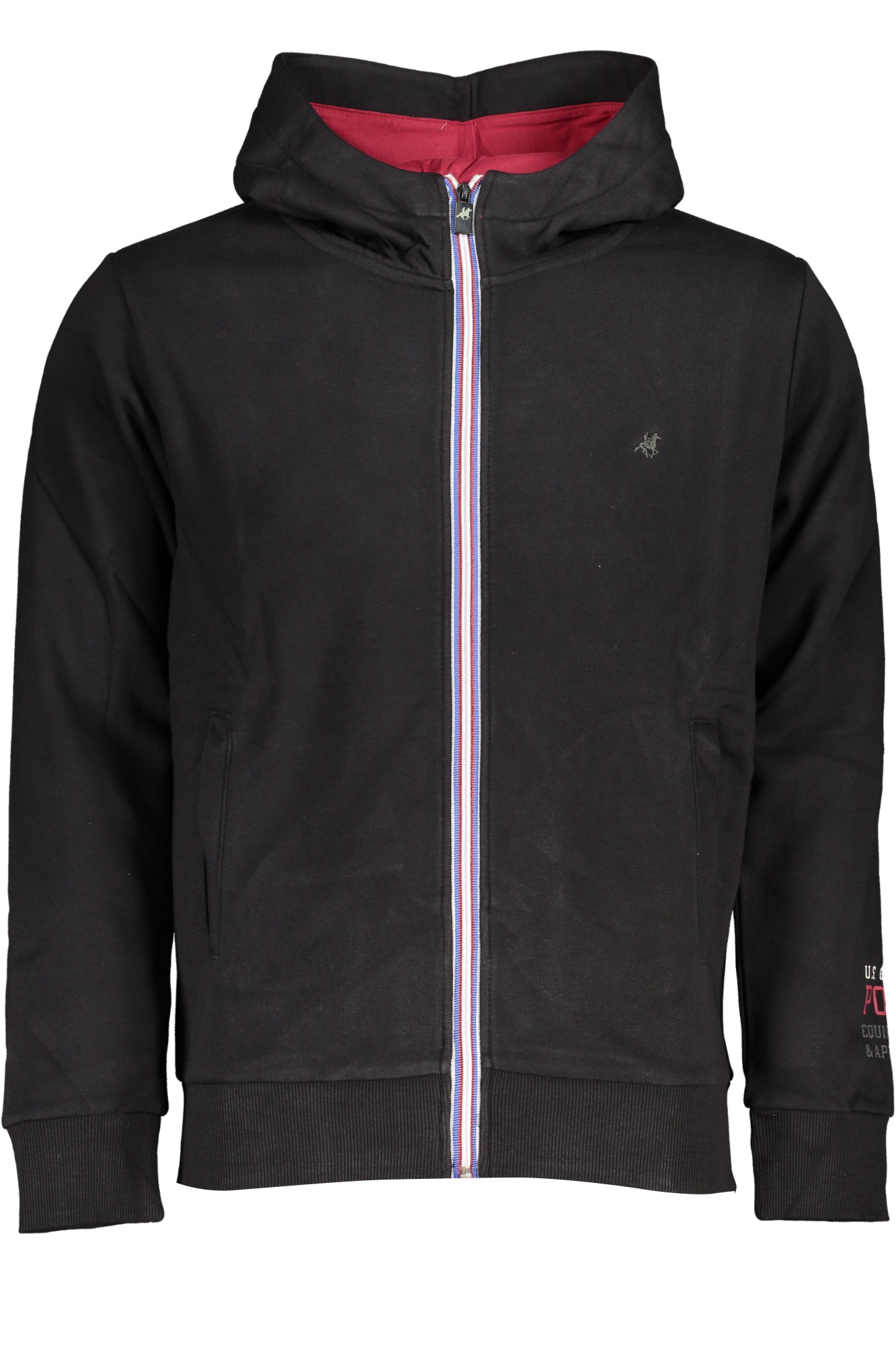 US GRAND POLO MEN'S BLACK ZIP SWEATSHIRT