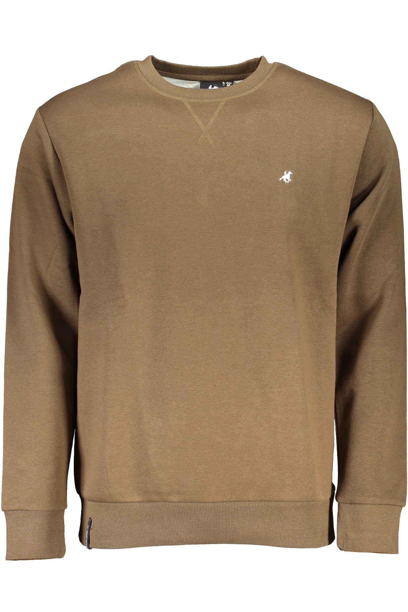 US GRAND POLO MEN'S BROWN ZIPLESS SWEATSHIRT