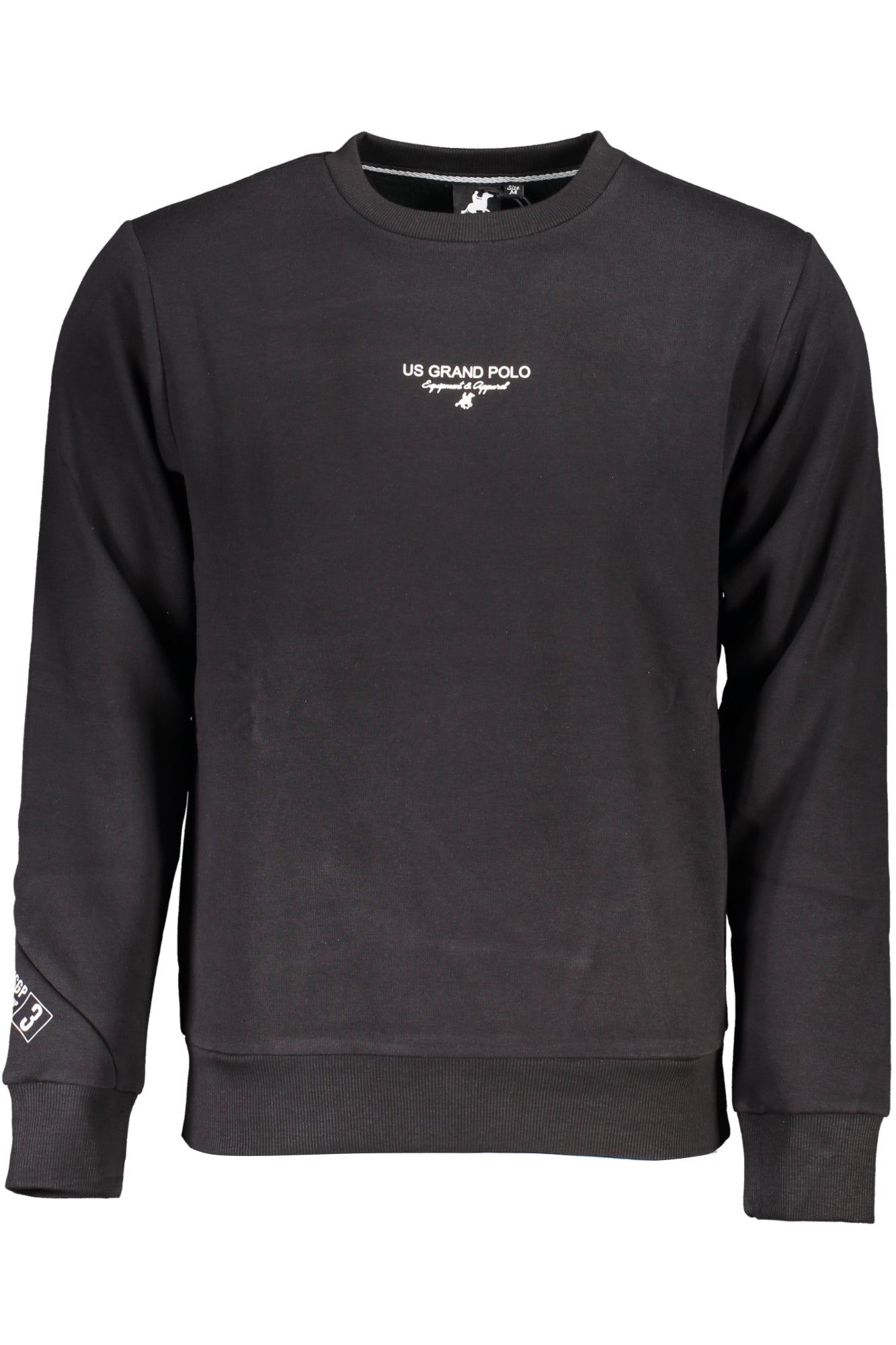 US GRAND POLO MEN'S BLACK ZIP-OUT SWEATSHIRT